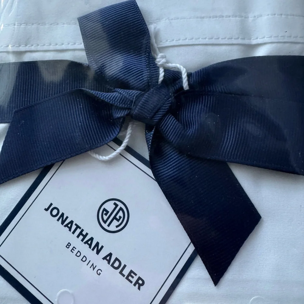 Jonathan Adler White Percale Pillowcases set of 2 white standard